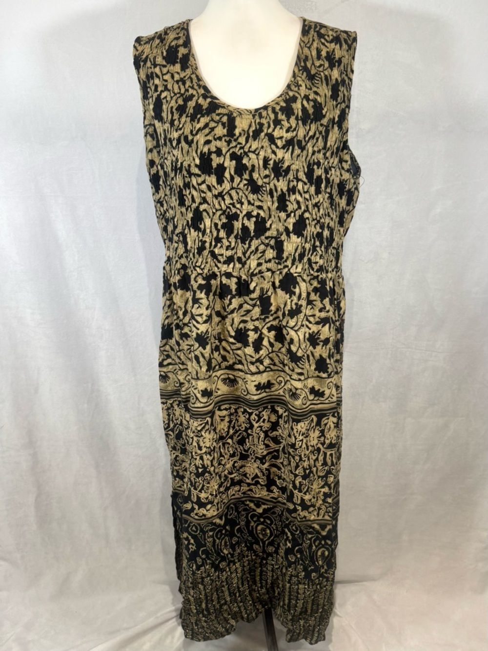 Vintage R&K originals smocked top button side dress size 16